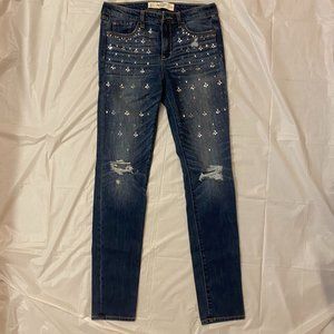 Abercrombie & Fitch Rhinestone Skinny Jeans High Rise Size 27 / 4